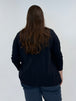 Dunkelblauer Viskose Pullover in Rundhals und hat einen abnehmbareren Kragen von Elena Mirò_grossen Grössen_DE BOER plus Luzern_3