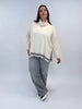 Rollekragen-Pullover in Ecru mit Dekostreifen von Elena Mirò_grossen Grössen_DE BOER plus_4