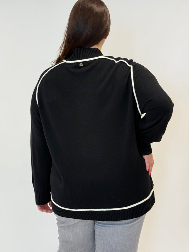 Stehkragen-Rollkragenpullover mit Ziernähten von Elena Mirò_grossen Grössen_DE BOER plus_3