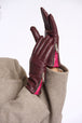 Handschuhe in Bordeaux mit Reissverschluss von Rino & Pelle_grossen Grössen_DE BOER plus Luzern_2