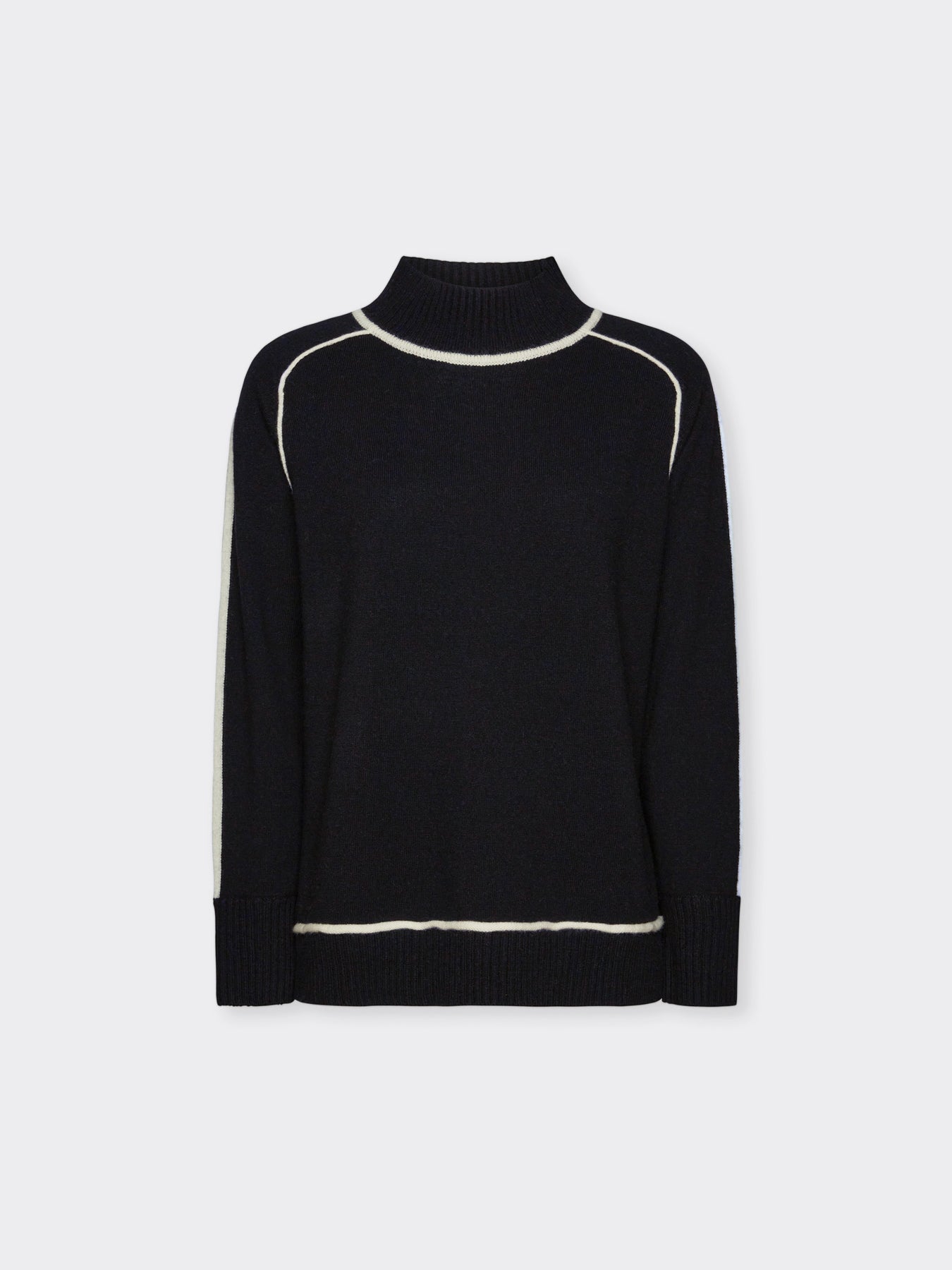 Stehkragen-Rollkragenpullover mit Ziernähten von Elena Mirò_grossen Grössen_DE BOER plus_4