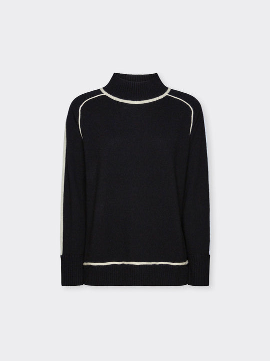 Stehkragen-Rollkragenpullover mit Ziernähten von Elena Mirò_grossen Grössen_DE BOER plus_4
