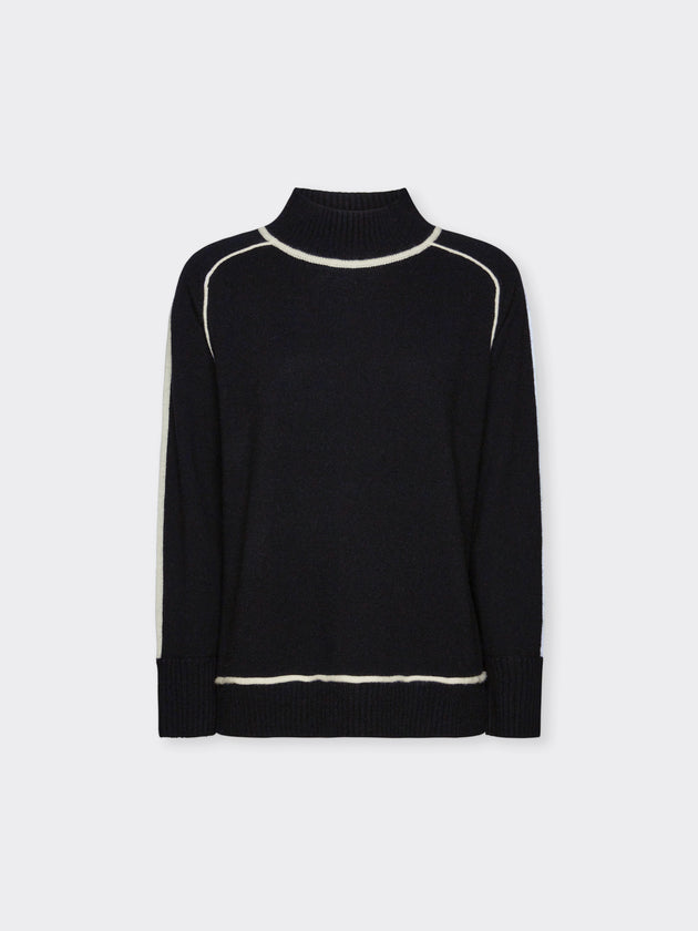 Stehkragen-Rollkragenpullover mit Ziernähten von Elena Mirò_grossen Grössen_DE BOER plus_4