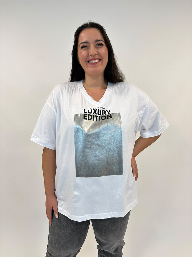 T_Shirt in weiss mit Print von Mat Fashion_grosse Grössen_DE BOER plus Luzern 