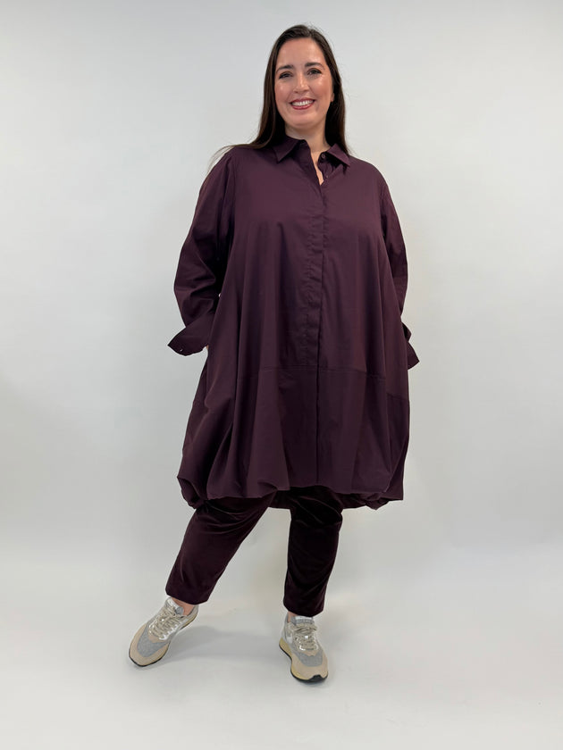 Baumwollkleid in Bordeaux von Mat Fashion_grosse Grössen_DE BOER plus_1