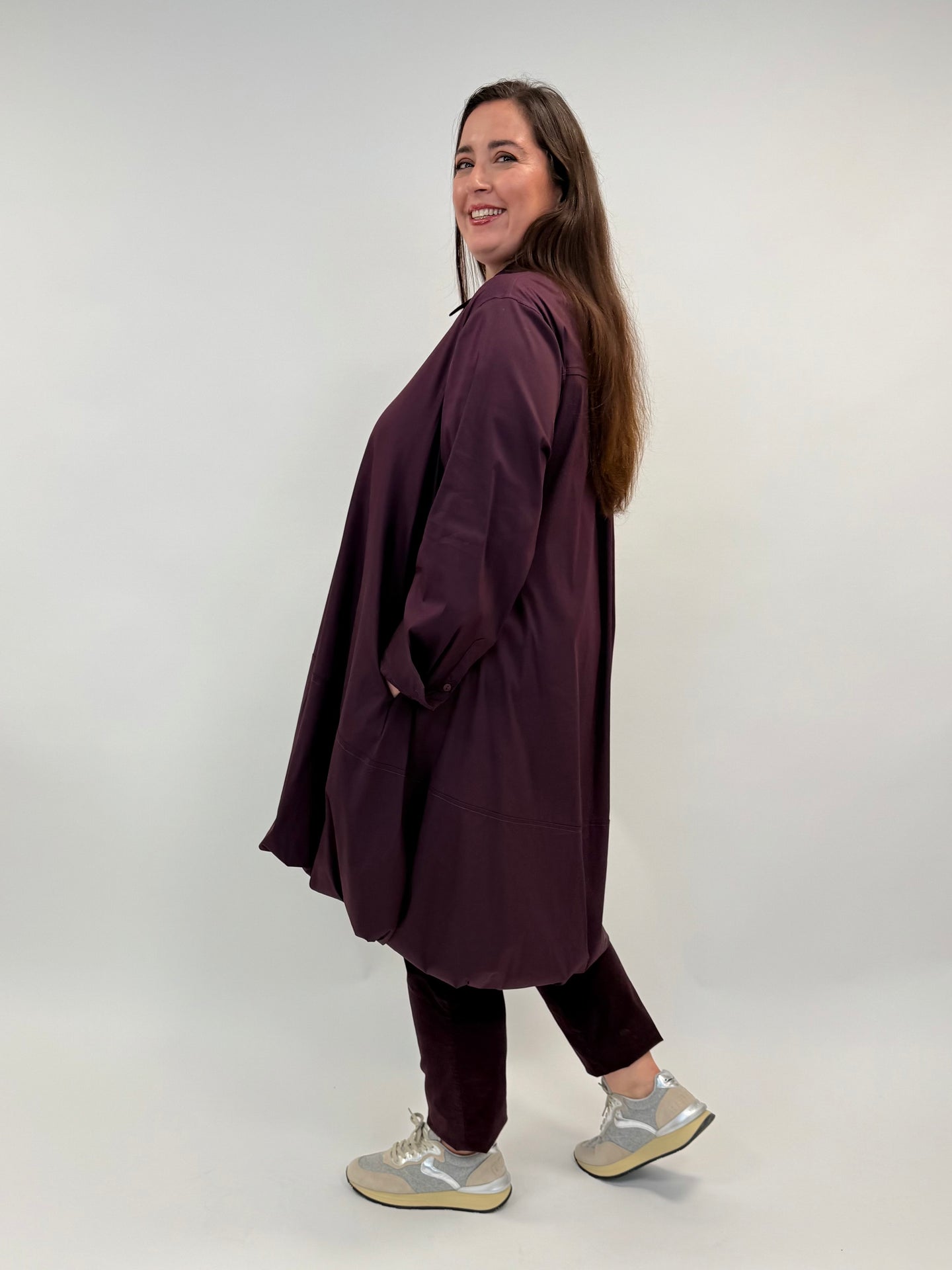 Baumwollkleid in Bordeaux von Mat Fashion_grosse Grössen_DE BOER plus_3