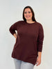 Basic Pullover mit Ziernaht in Bordeaux von Mat Fashion_grossen Grössen_DE BOER plus_1