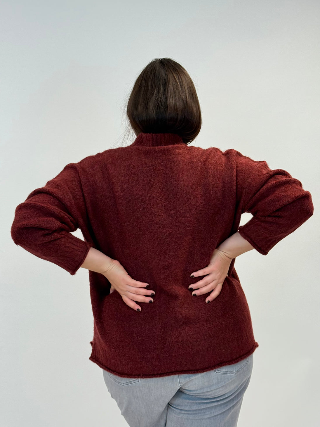 Zopfstrick-Pullover in Rostrot von Mat Fashion_grosse Grössen_DE BOER plus Luzern_3
