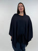 Dunkelblauer Poncho mit Fransen von Marina Rinaldi_grossen Grössen_DE BOER plus_4