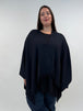 Dunkelblauer Poncho mit Fransen von Marina Rinaldi_grossen Grössen_DE BOER plus_4