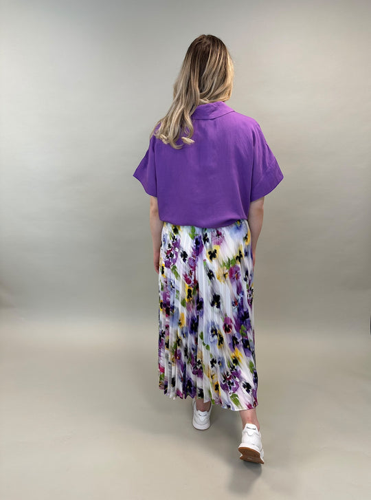 Pliesse-Jupe mit Blumenprint von Mat Fashion_grosse Grössen_DE BOER plus Luzern
