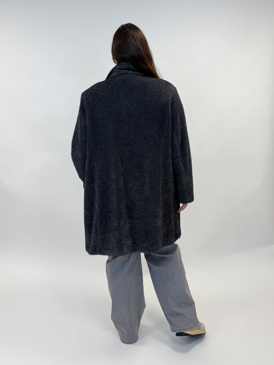 Tweed-Mantel in Grau/Schwarz von Mona Lisa by Interchic_grosse Grössen_DE BOER plus Luzern_5