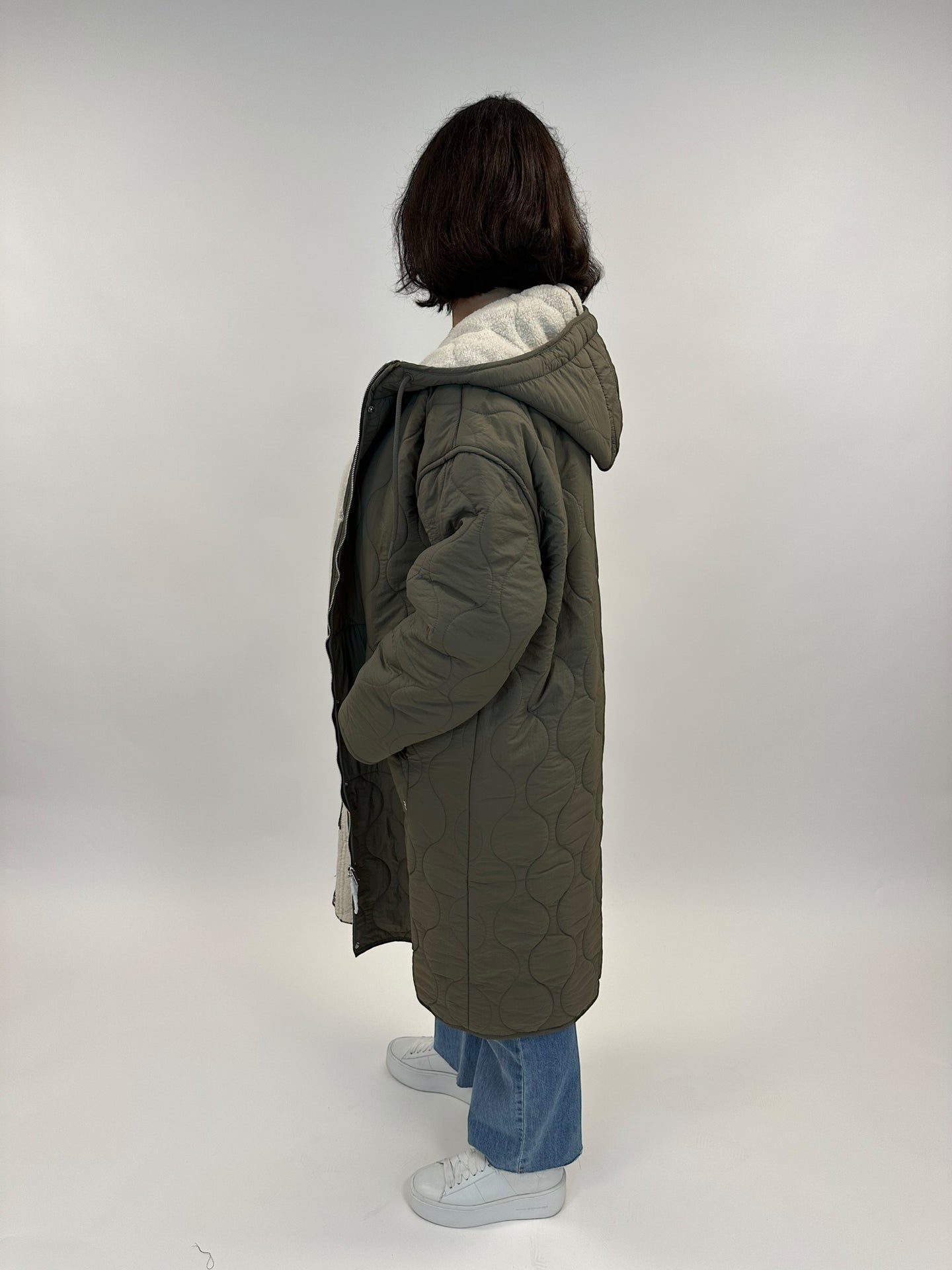 Parka mit Fun Fur Futter in Olive von Rino&Pelle - grosse Grössen - DE BOER plus Luzern