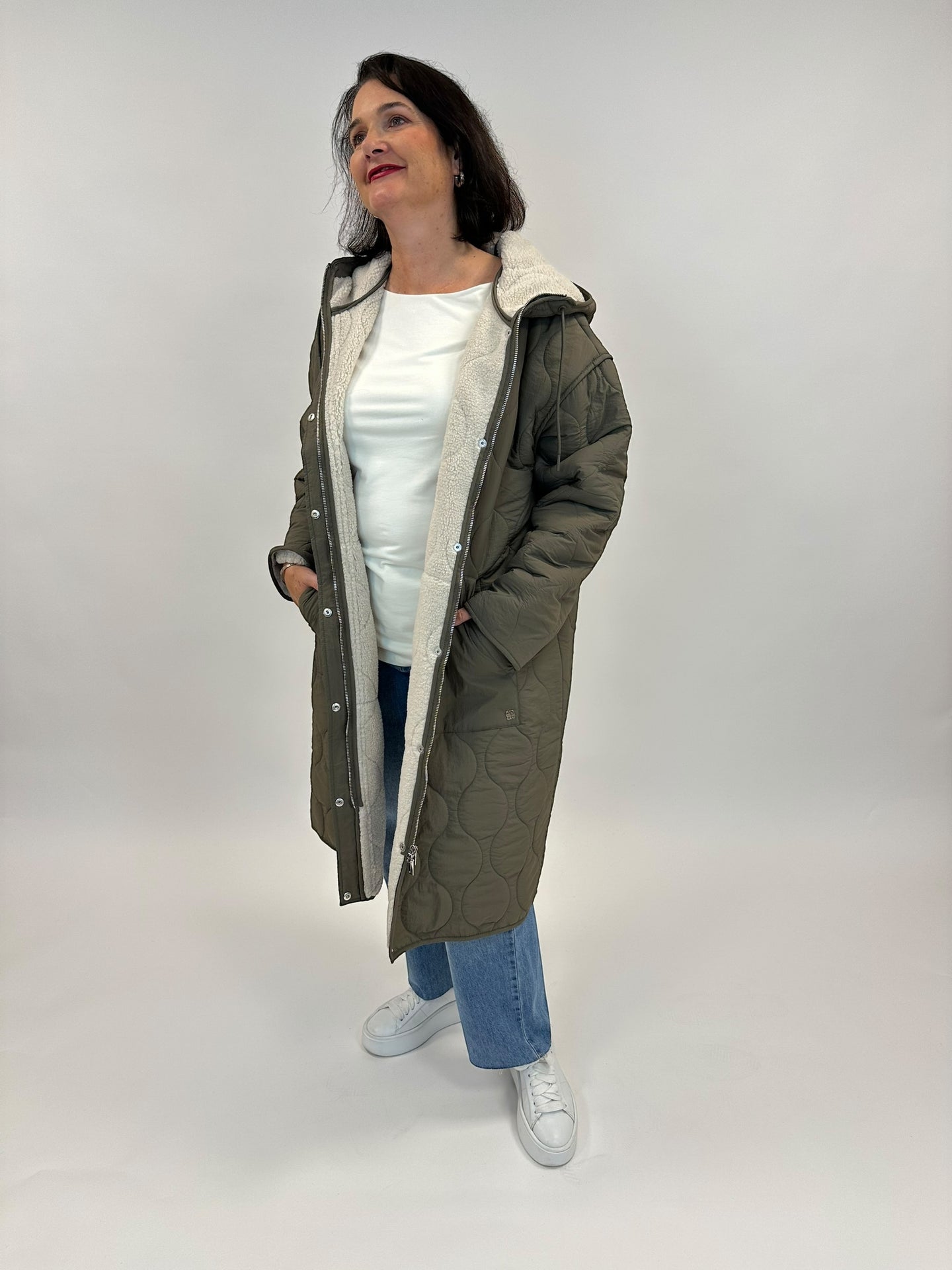 Parka mit Fun Fur Futter in Olive von Rino&Pelle - grosse Grössen - DE BOER plus Luzern