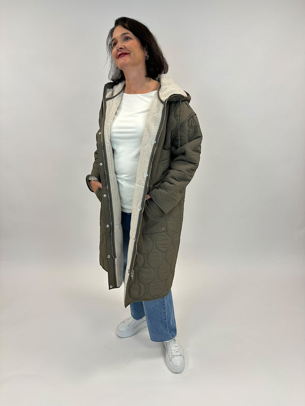 Parka mit Fun Fur Futter in Olive von Rino&Pelle - grosse Grössen - DE BOER plus Luzern