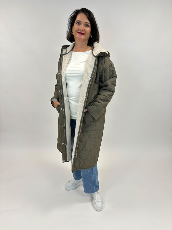 Parka mit Fun Fur Futter in Olive von Rino&Pelle - grosse Grössen - DE BOER plus Luzern
