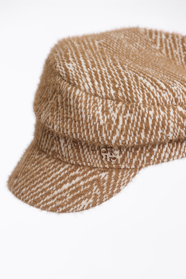 Schirmmütze in Fantasie-Print Camel/Weiss von Rino & Pelle_grossen Grössen_DE BOER plus Luzern_3