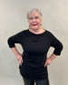 3/4 T-Shirt schwarz von Thylie_Modelle Bridget_grosse Grössen_DE BOER plus Luzern