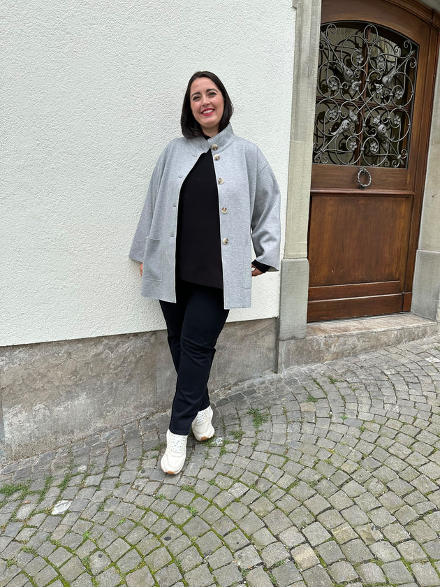 Wolljacke in einer Fischgradwebung von White Label by Rofa - grossen Grössen - DE BOER plus Luzern 
