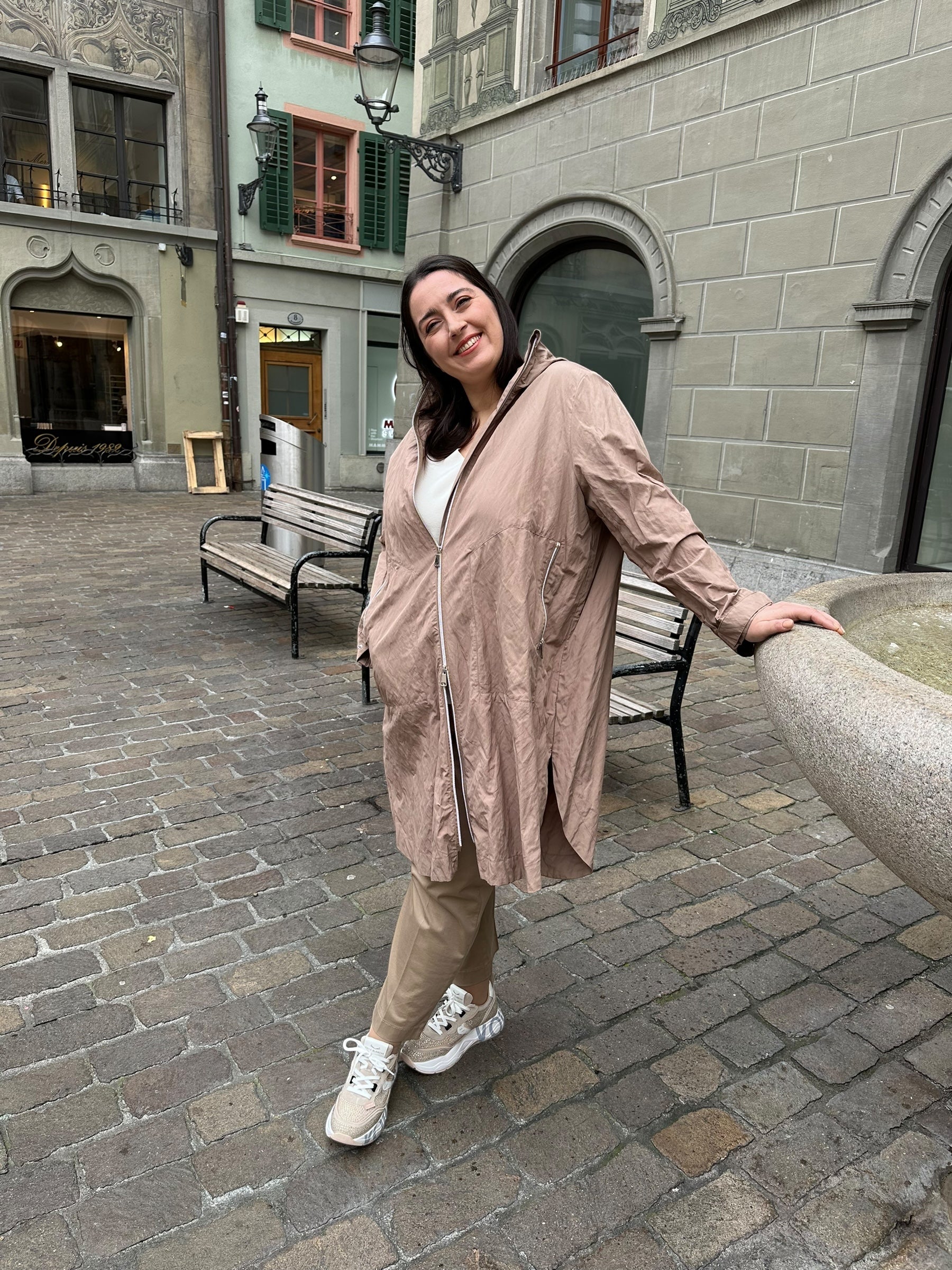 Parka mit Kapuze leicht gecrasht von White Label von Rofa_grosse Grössen_DE BOER plus Luzern_8
