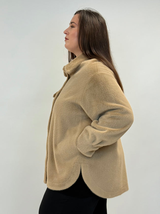 Fake Fur Hemdjacke in Camel von White Label by Rofa_grosse Grössen_DE BOER plus Luzern_4