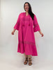langes Sommerkleid in Pink von Yoek Fashion_grosse Grössen_DE BOER plus Luzern_1
