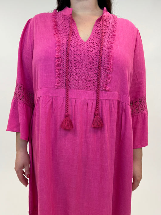 langes Sommerkleid in Pink von Yoek Fashion_grosse Grössen_DE BOER plus Luzern_7