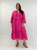 langes Sommerkleid in Pink von Yoek Fashion_grosse Grössen_DE BOER plus Luzern_3