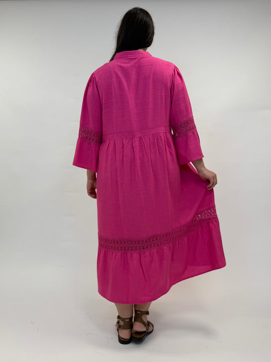 langes Sommerkleid in Pink von Yoek Fashion_grosse Grössen_DE BOER plus Luzern_6