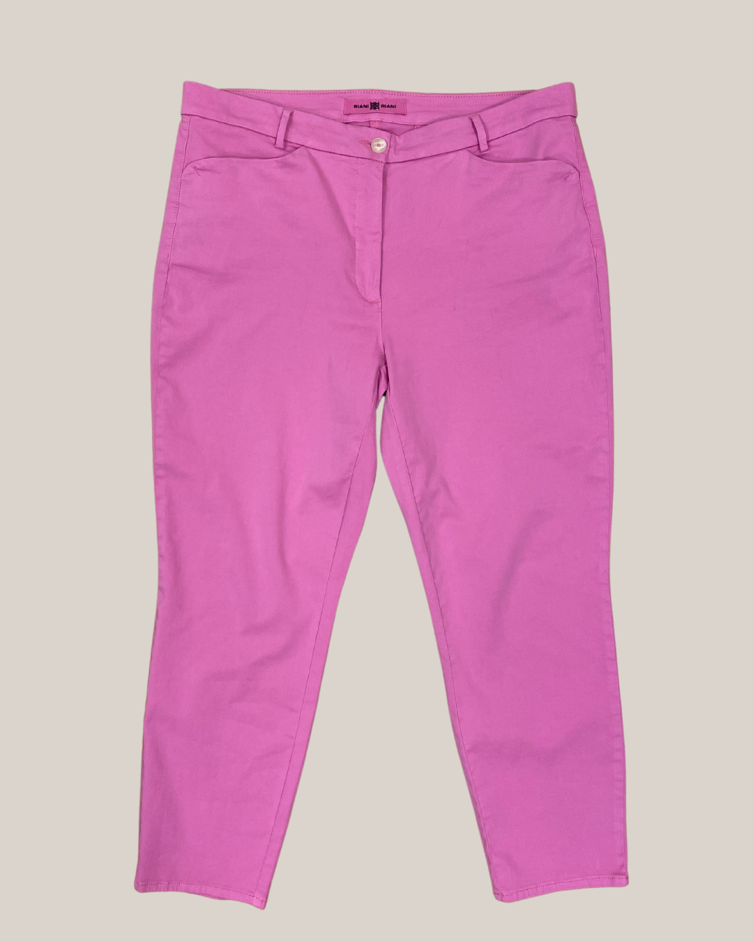 Verkürzte Baumwoll-Stretch Hose in Pink